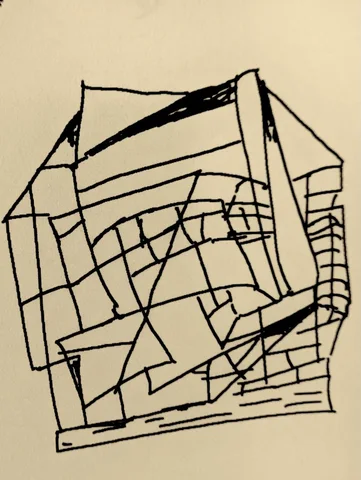 A hand-drawn image of a talktative dude.